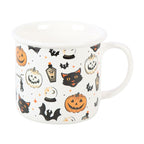 Spooky Cat and Pumpkin Print Mug Something Different