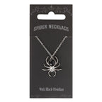 Black Obsidian Spider Pendant Necklace