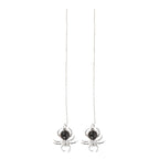 Black Obsidian Spider Threader Earrings