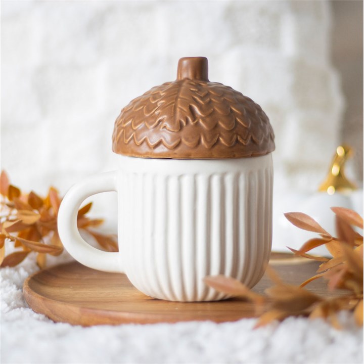 Autumn Acorn Shaped Lidded Mug Something Different