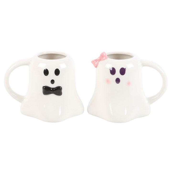 Mr and Mrs Boo Ghost Shaped Mug Set Something Different