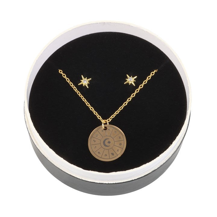 Astrology Wheel Earring and Necklace Set Something Different