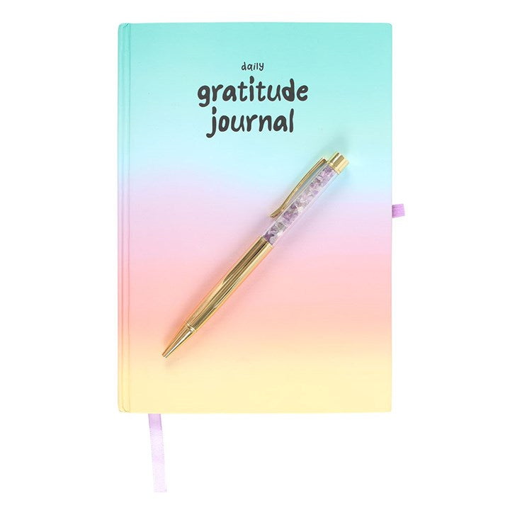 Multicoloured Gratitude Journal with Amethyst Pen Something Different