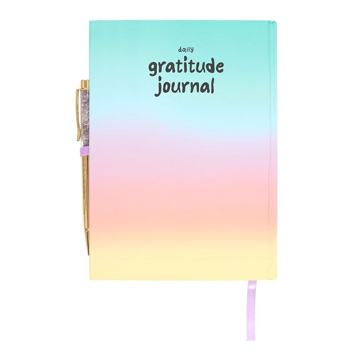 Multicoloured Gratitude Journal with Amethyst Pen Something Different