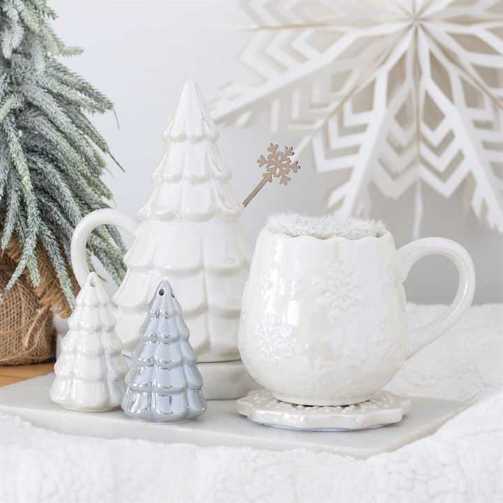 Iridescent Snowflake Mug, Coaster and Socks Gift Set