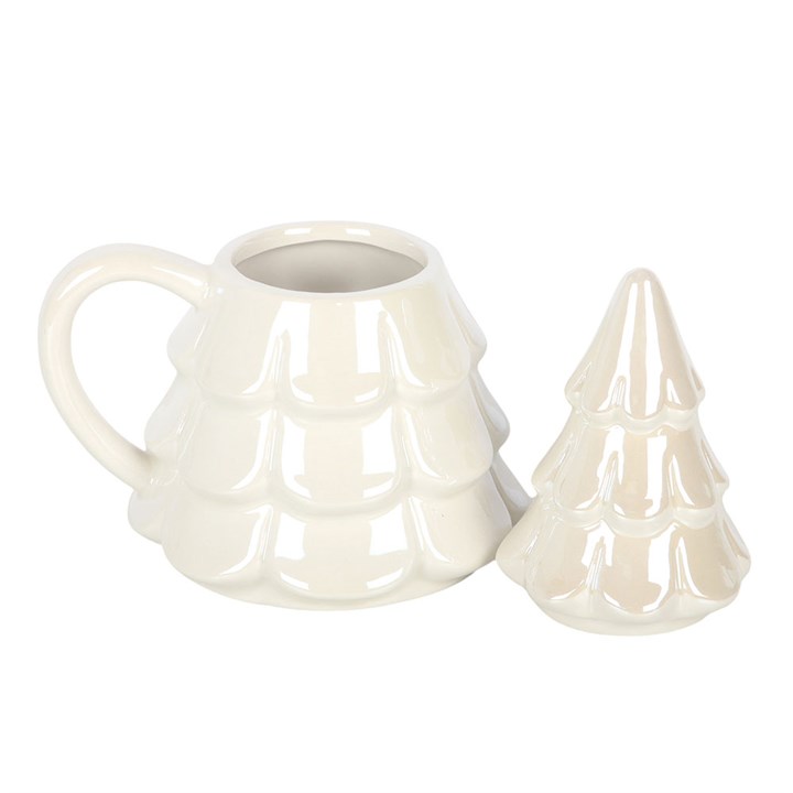 Iridescent Fir Tree Mug & Snowflake Spoon Set – 350ml