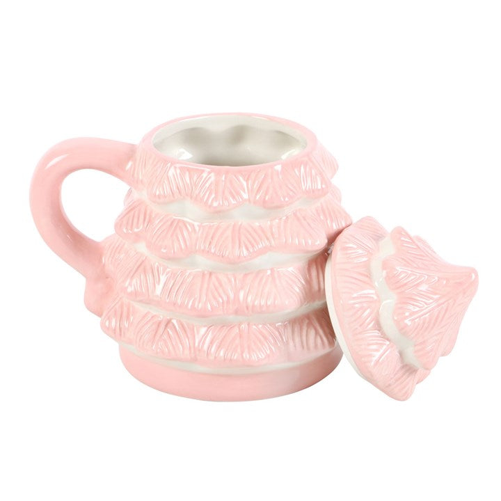 Pink Lidded Christmas Tree Shaped Mug Something Different