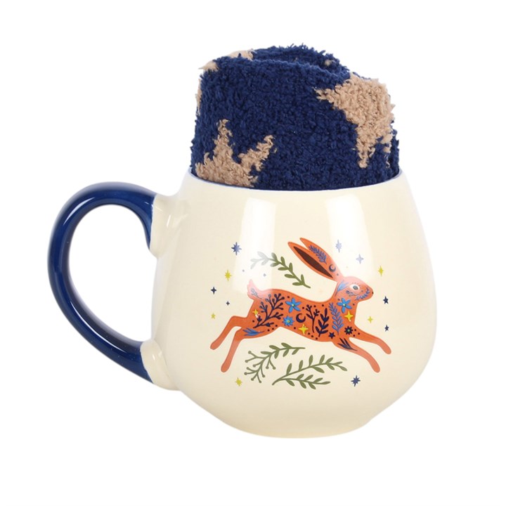 Leaping Hare Mug and Socks Gift Set – 500ml