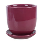Sacred Sight Purple Ceramic Plant Pot with Saucer