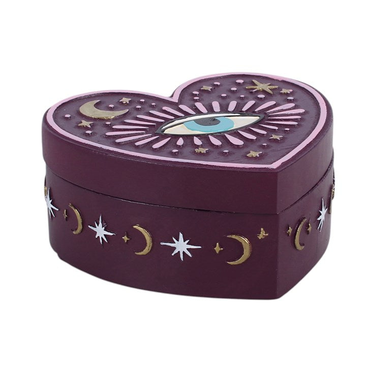 Sacred Sight Heart-Shaped Resin Trinket Box