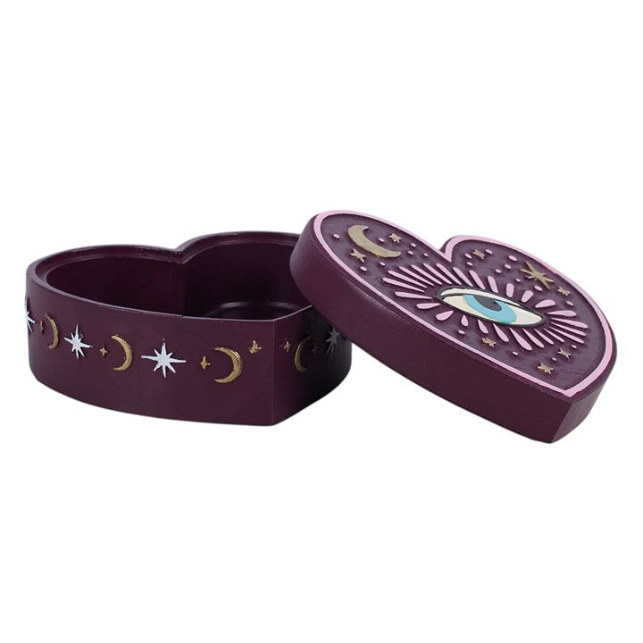 Sacred Sight Heart-Shaped Resin Trinket Box