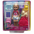 Mattel Barbie Chelsea Small Doll & 6 Accessories – Travel Set with Puppy, Pet Carrier &amp; Backpack