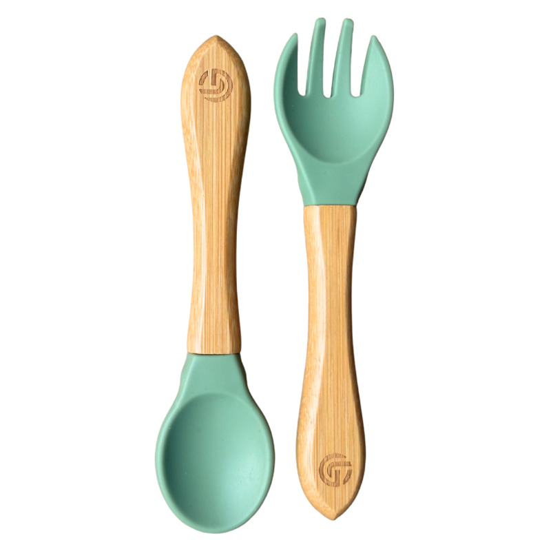 Bamboo Spoon & Fork Set for Babies & Toddlers