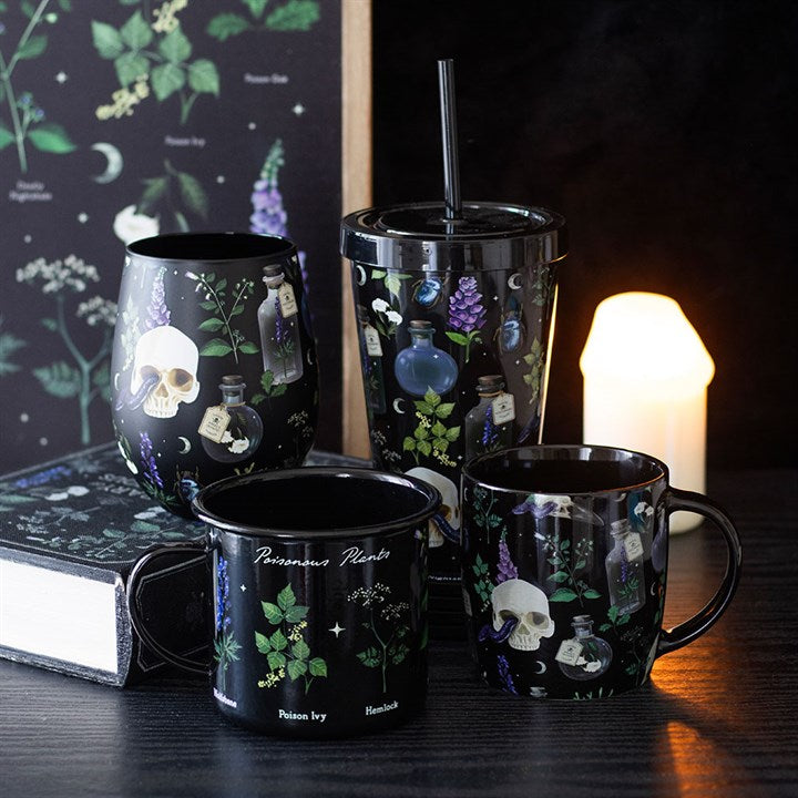 Venom & Vines Gothic Skull and Floral Ceramic Mug – 350ml