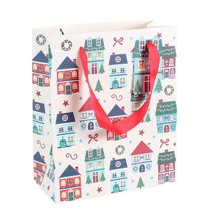 Christmas Street Print Gift Bag