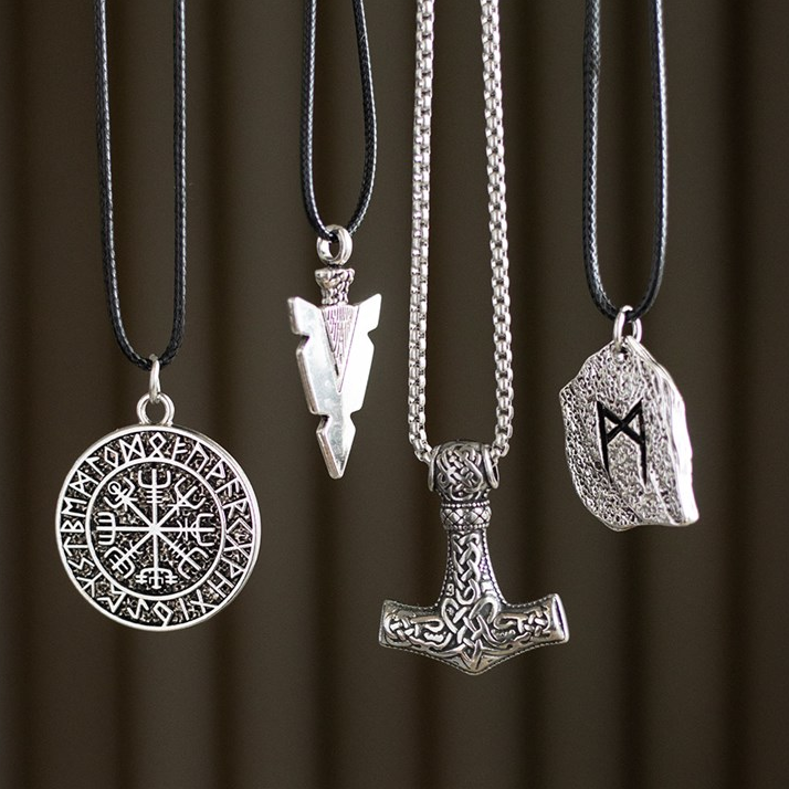 Arrowhead of Strength Viking Cord Necklace