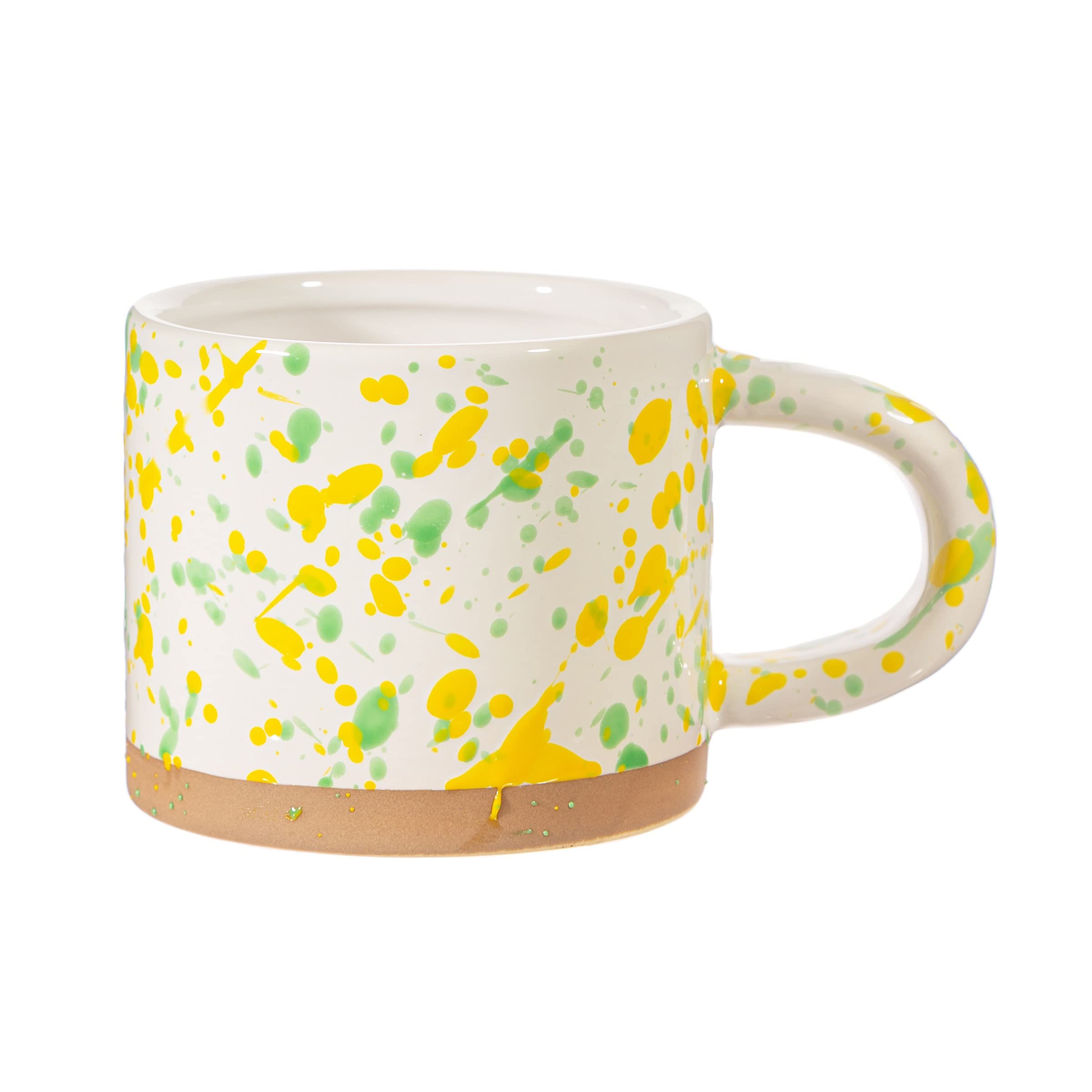 Sass & Belle Yellow and Green Splatterware Mug Sass & Belle