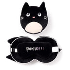 Relaxeazzz Feline Fine Lucky Cat Round Plush Travel Pillow & Eye Mask Puckator