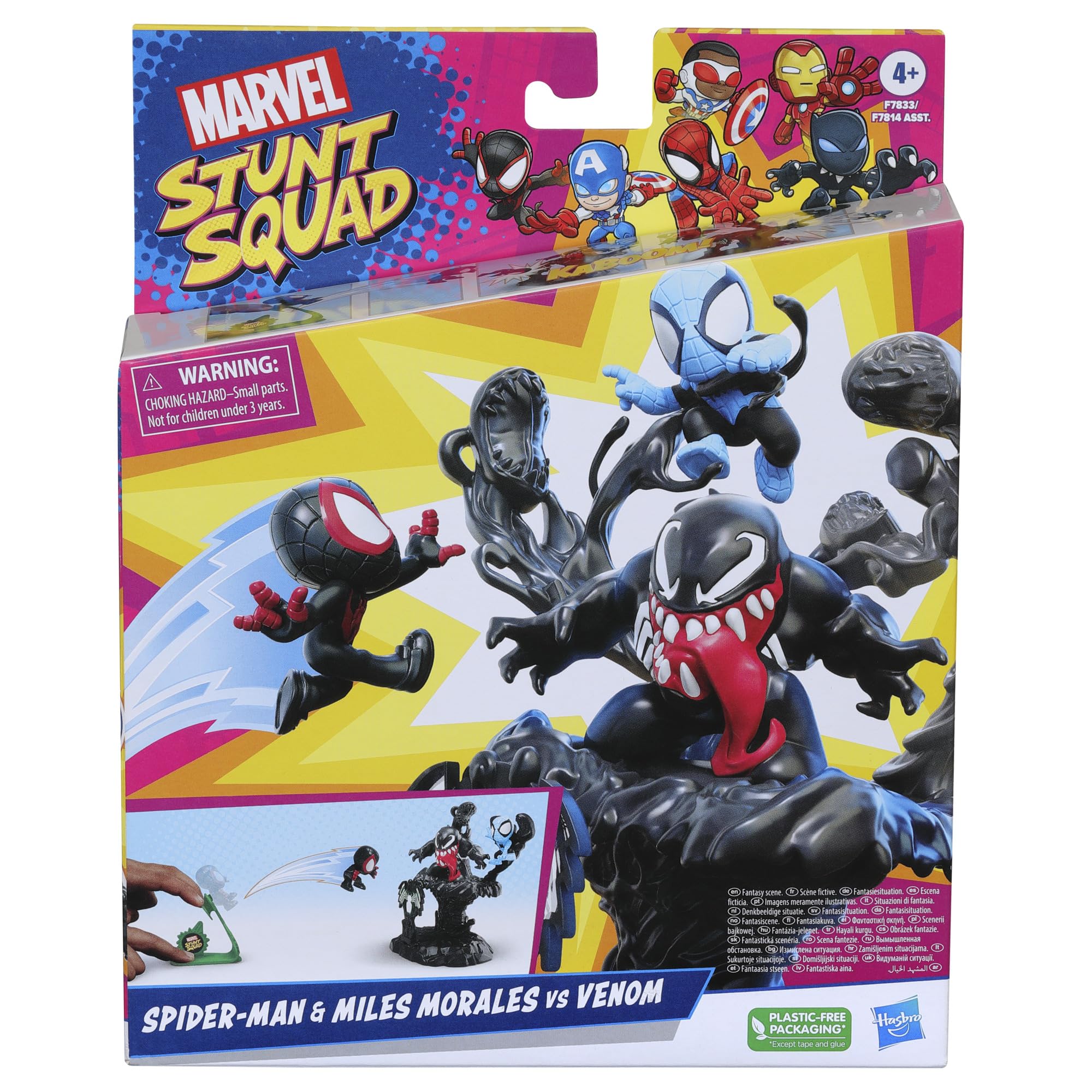 Hasbro Marvel Spider-Man & Miles Morales vs Venom Stunt Squad Figure + Accessories Hasbro