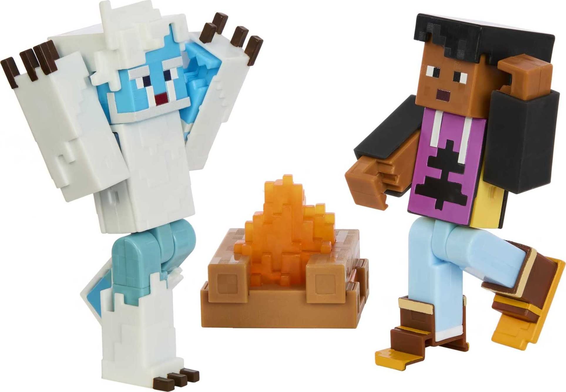 Mattel Minecraft Game, Creator Series Action Figures and Accessories, Camp Enderwood Steve and Mob Figures Mattel