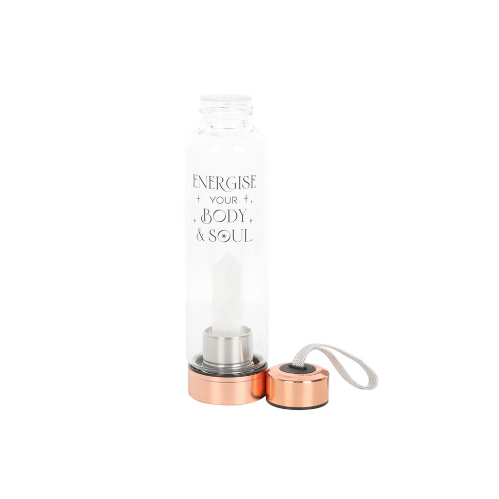 Clear Quartz Body and Soul Glass Water Bottle