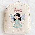Fairy Whispers Personalised School Bag, Hand-Embroidered