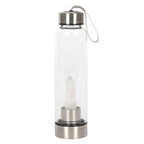 Clear Quartz Energising Glass Water Bottle