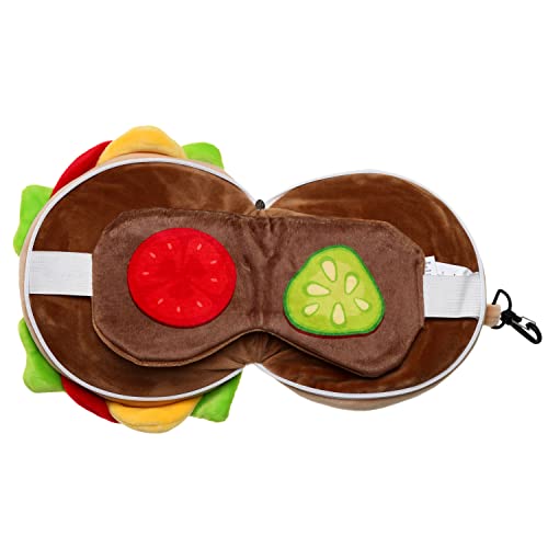 Relaxeazzz Fast Food Burger Round Plush Travel Pillow & Eye Mask Puckator