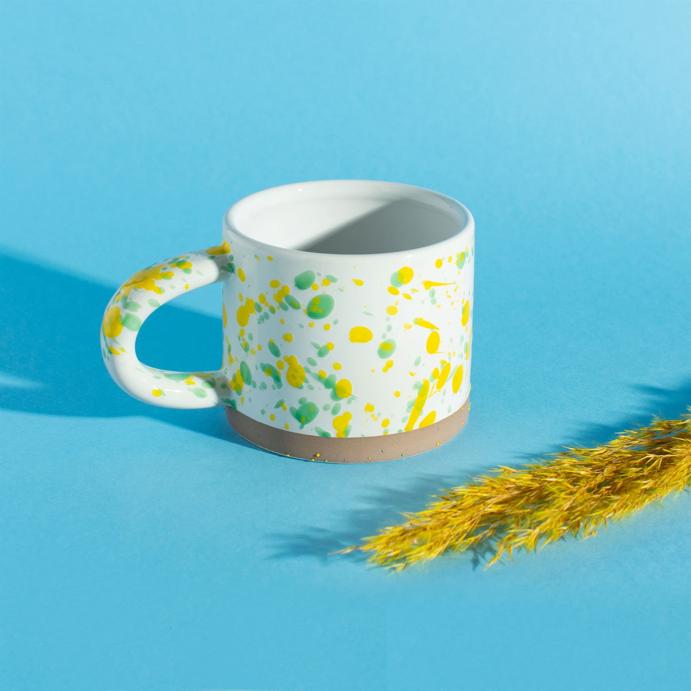 Sass & Belle Yellow and Green Splatterware Mug Sass & Belle