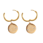 Gold-Toned All Seeing Eye Stainless Steel Earrings