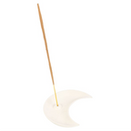 White Ceramic Crescent Moon Incense Stick Holder