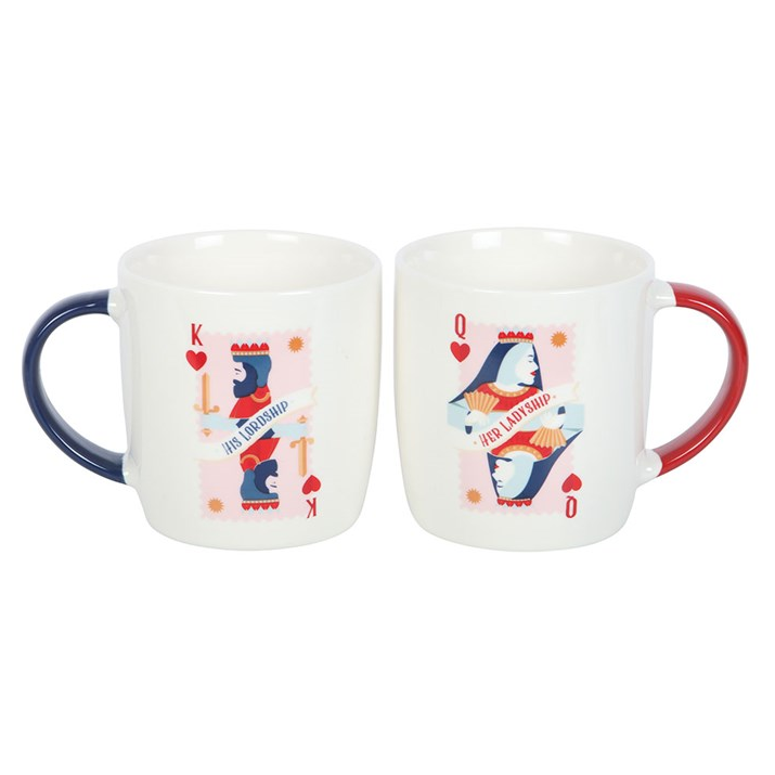 Her Ladyship & His Lordship Playing Card Mug Set – 2 × 350ml