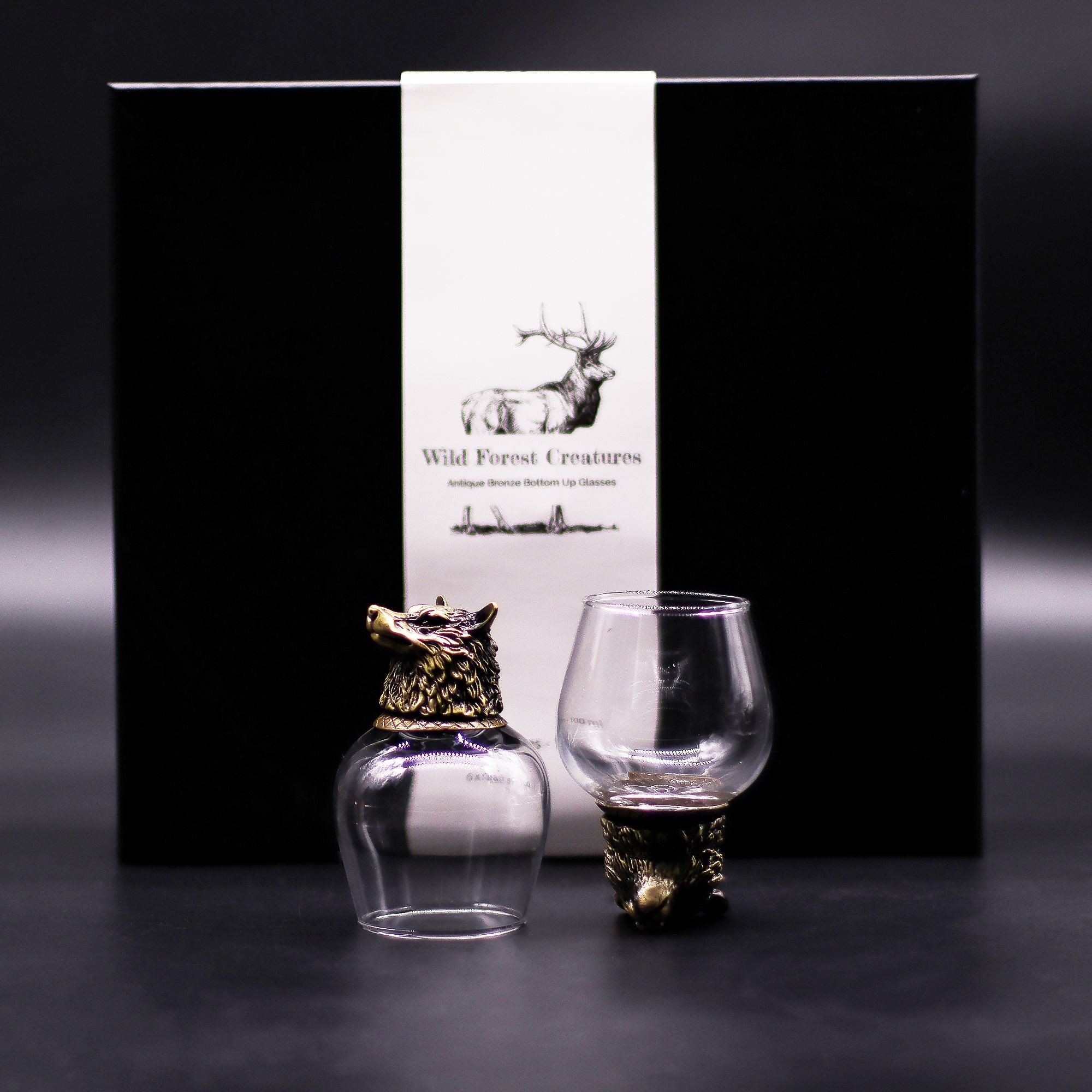 Gift Set of 6 Glasses (50ml) - Mystical Creatures - Antique Bronze