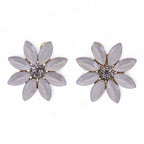 Pearl - Vintage Glass - Flowers - Earrings