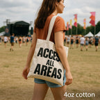 Iconic Basic Tote Bag - ACCESS ALL AREAS - Natural 4oz