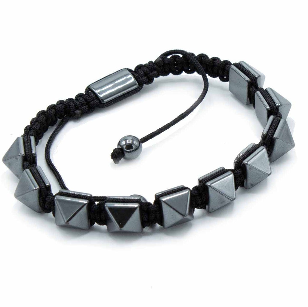 Magnetic Hematite Shamballa Bracelet – Spiky Pyramids