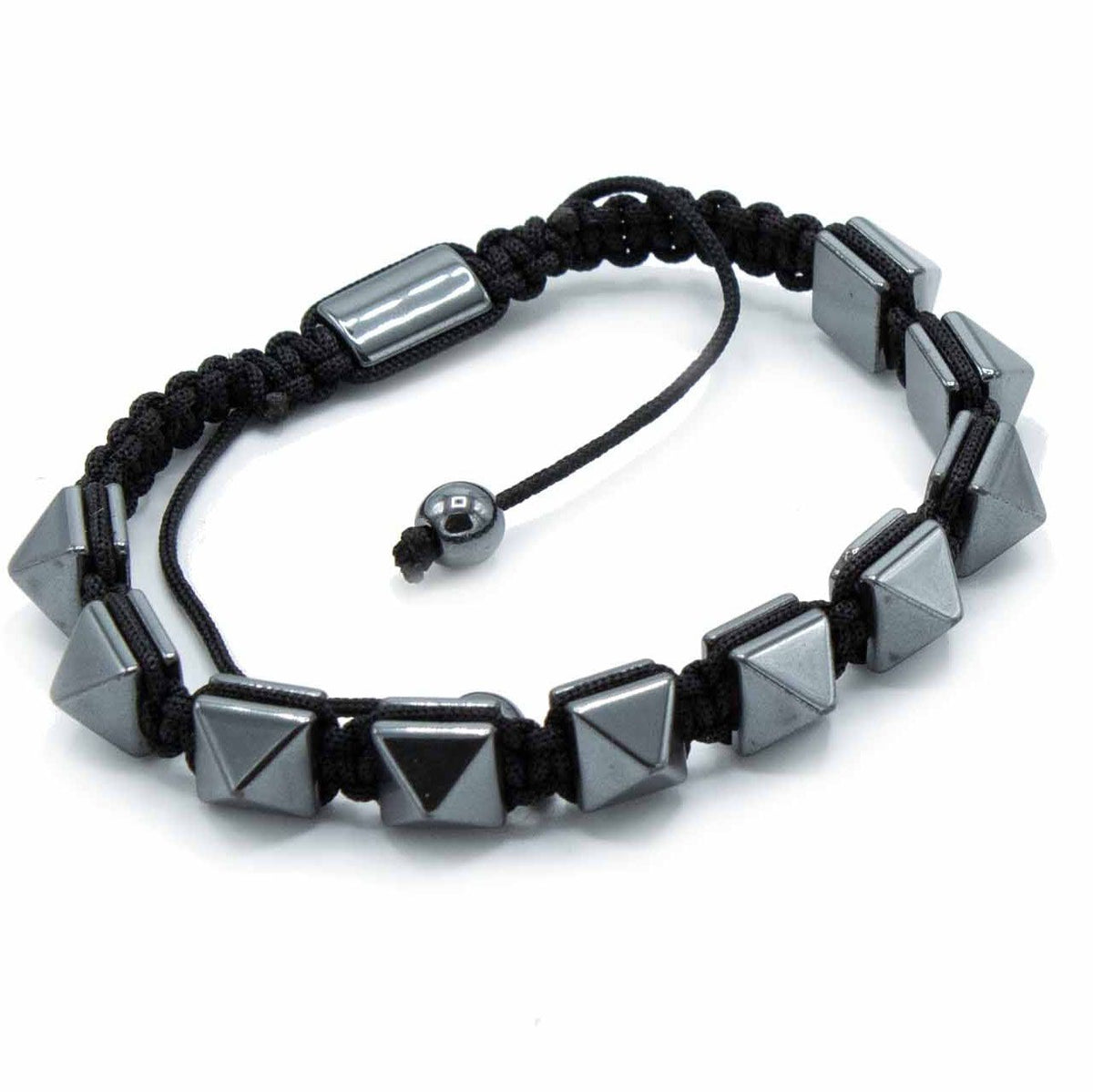 Magnetic Hematite Shamballa Bracelet – Spiky Pyramids