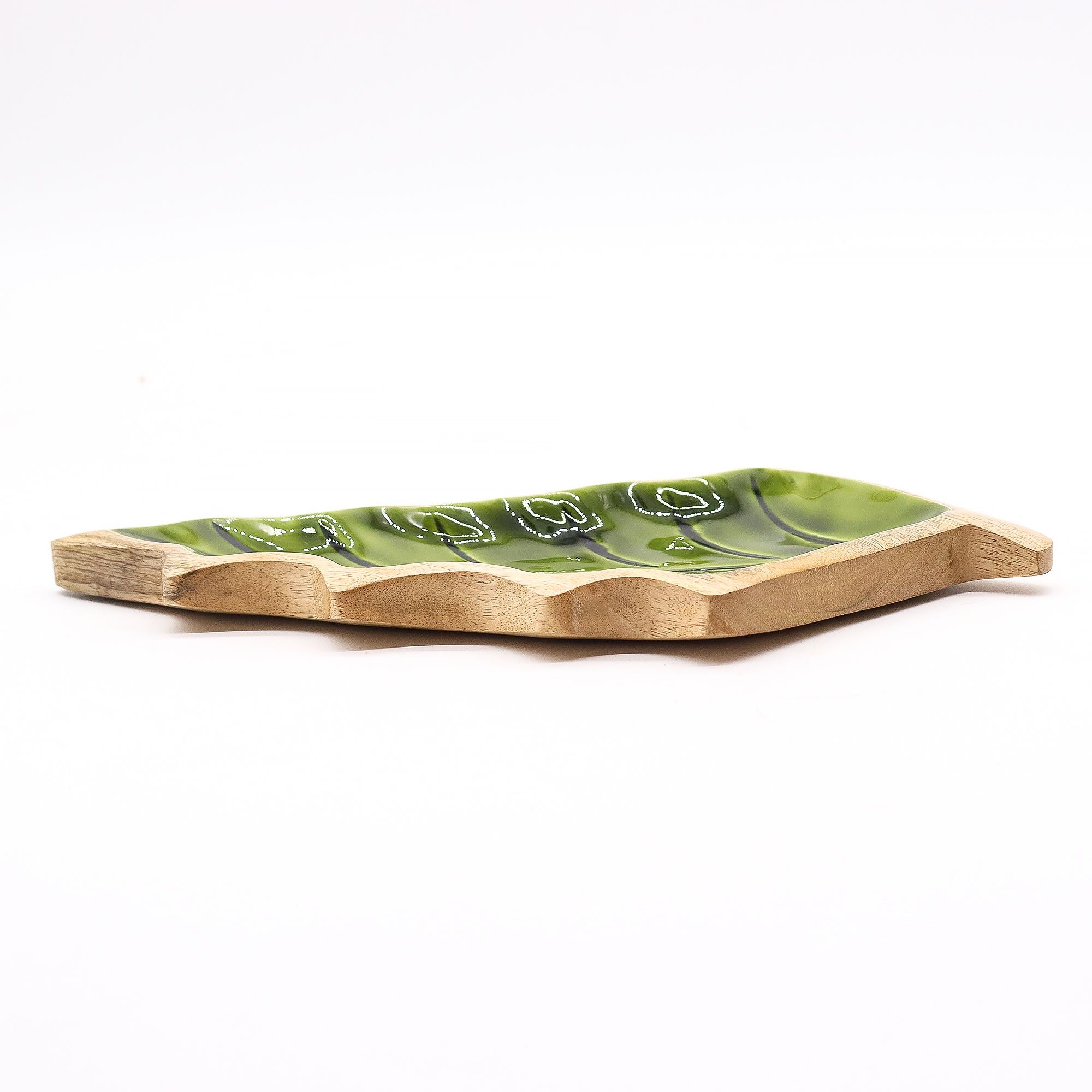 Lost in the Forrest -  Enamel Leaf Wooden Bowl - 33x17cm AW-Dropship