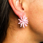 Soft Pink - Vintage Glass - Flowers - Earrings