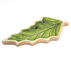 Lost in the Forrest -  Enamel Leaf Wooden Bowl - 33x17cm AW-Dropship