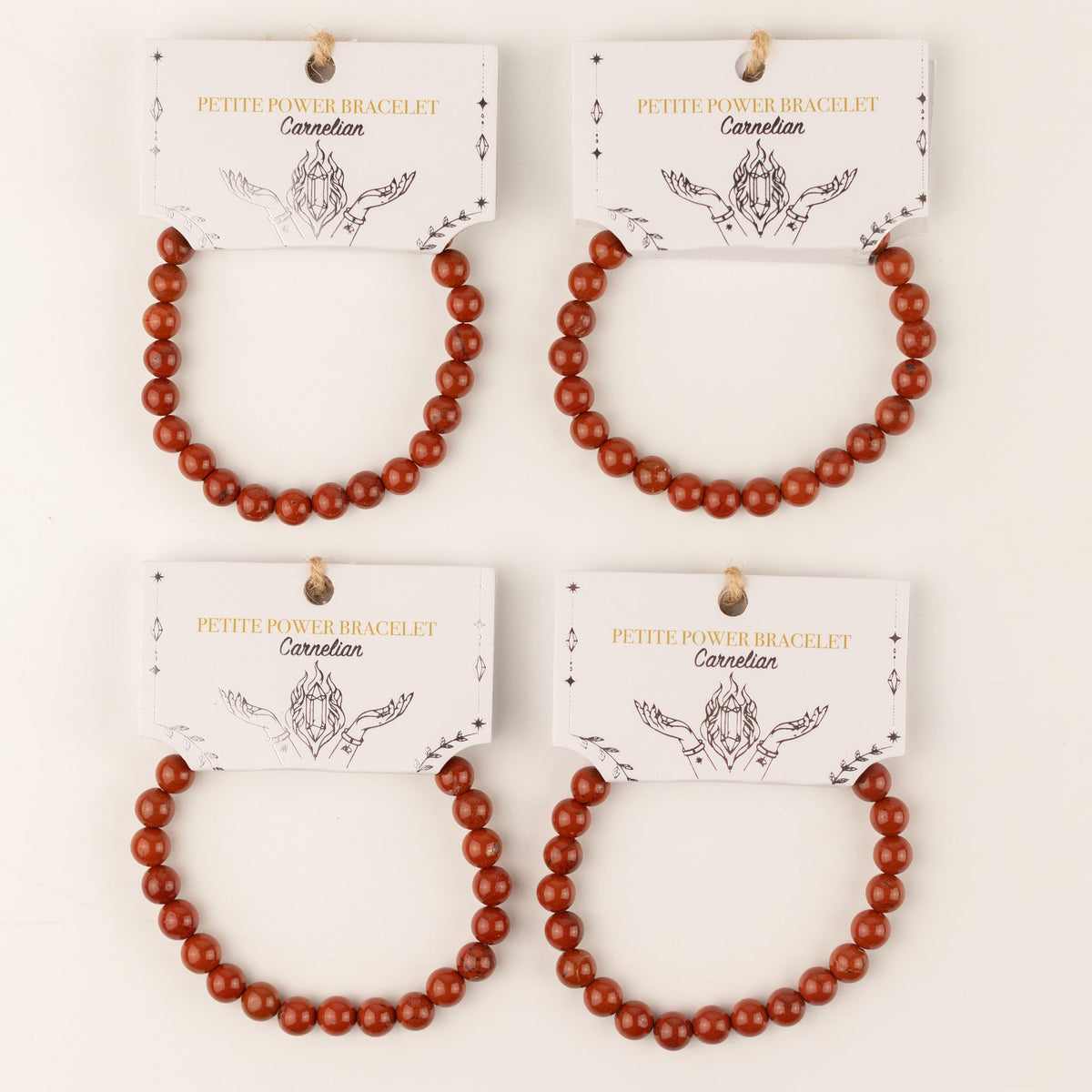 Carnelian Petite Power Bracelet – 17cm, 6mm Beads