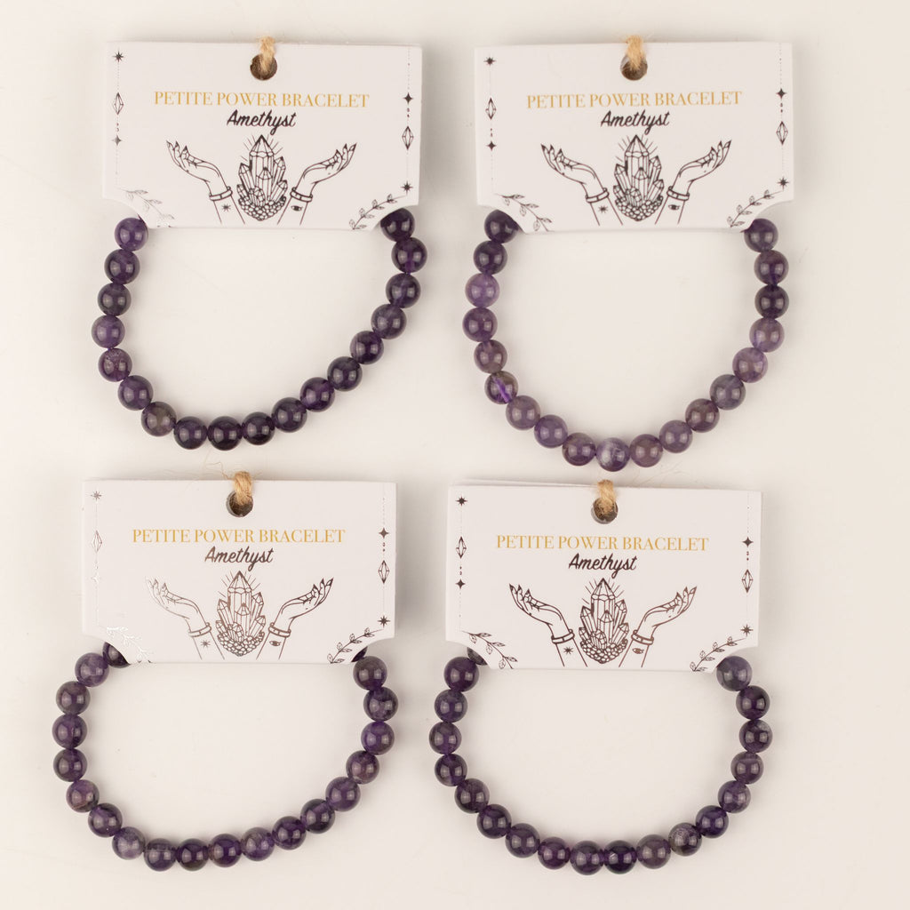 Amethyst Petite Power Bracelet – 17cm, 6mm Beads