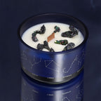 Zodiac Crystal Candle with Gemstone Bracelet - Aquarius