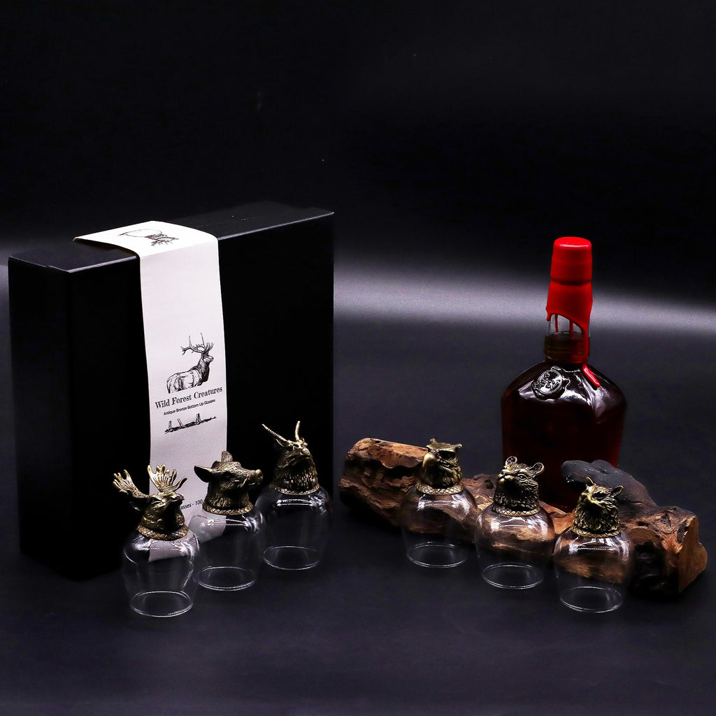 Gift Set of 6 Glasses (50ml) - Mystical Creatures - Antique Bronze