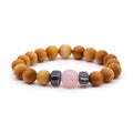Cedarwood and Rose Quartz Heart Chakra Bangle
