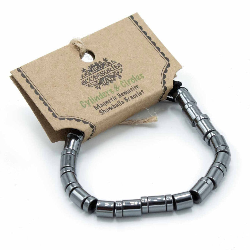 Magnetic Hematite Shamballa Bracelet – Cylinders & Circles