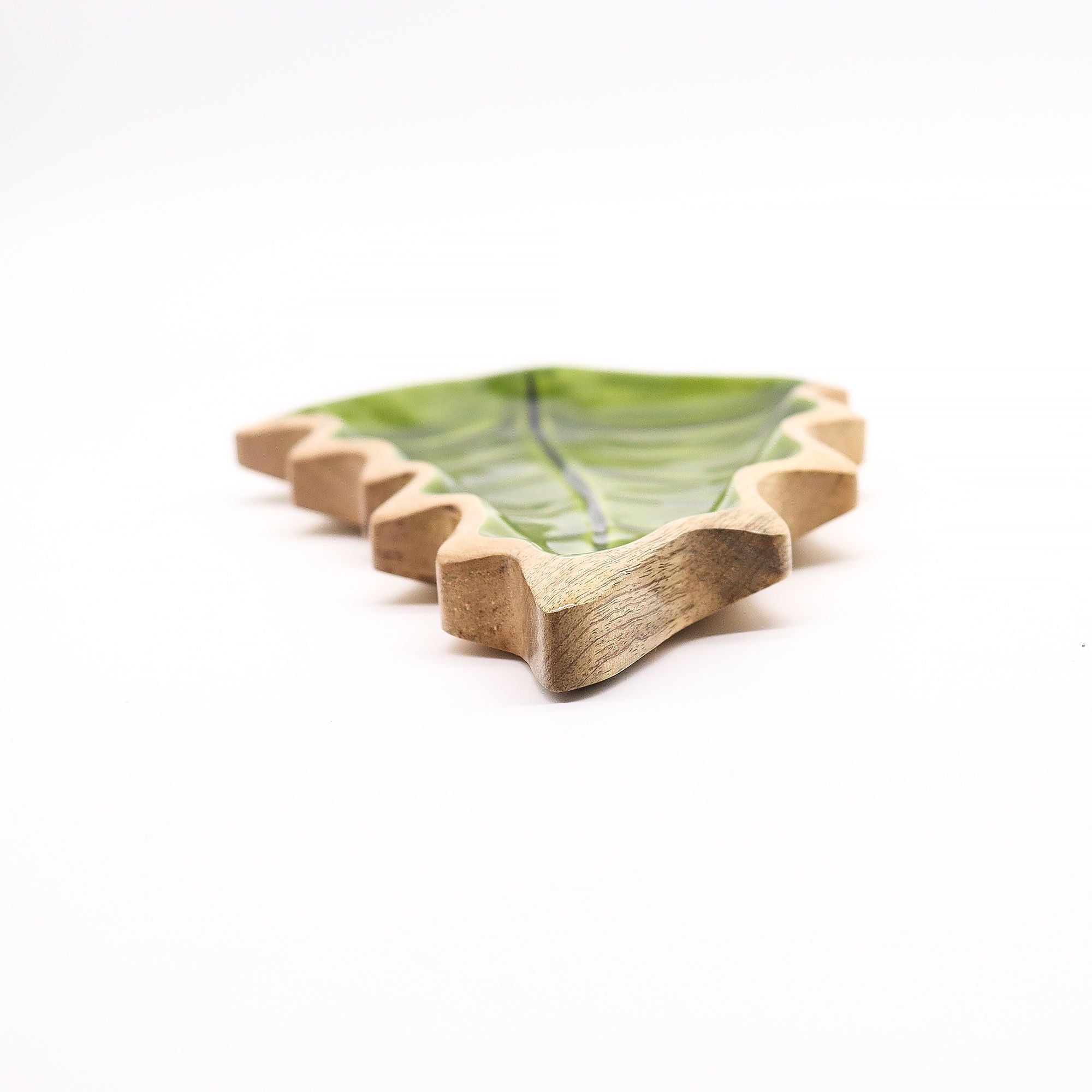 Lost in the Forrest -  Enamel Leaf Wooden Bowl - 33x17cm AW-Dropship