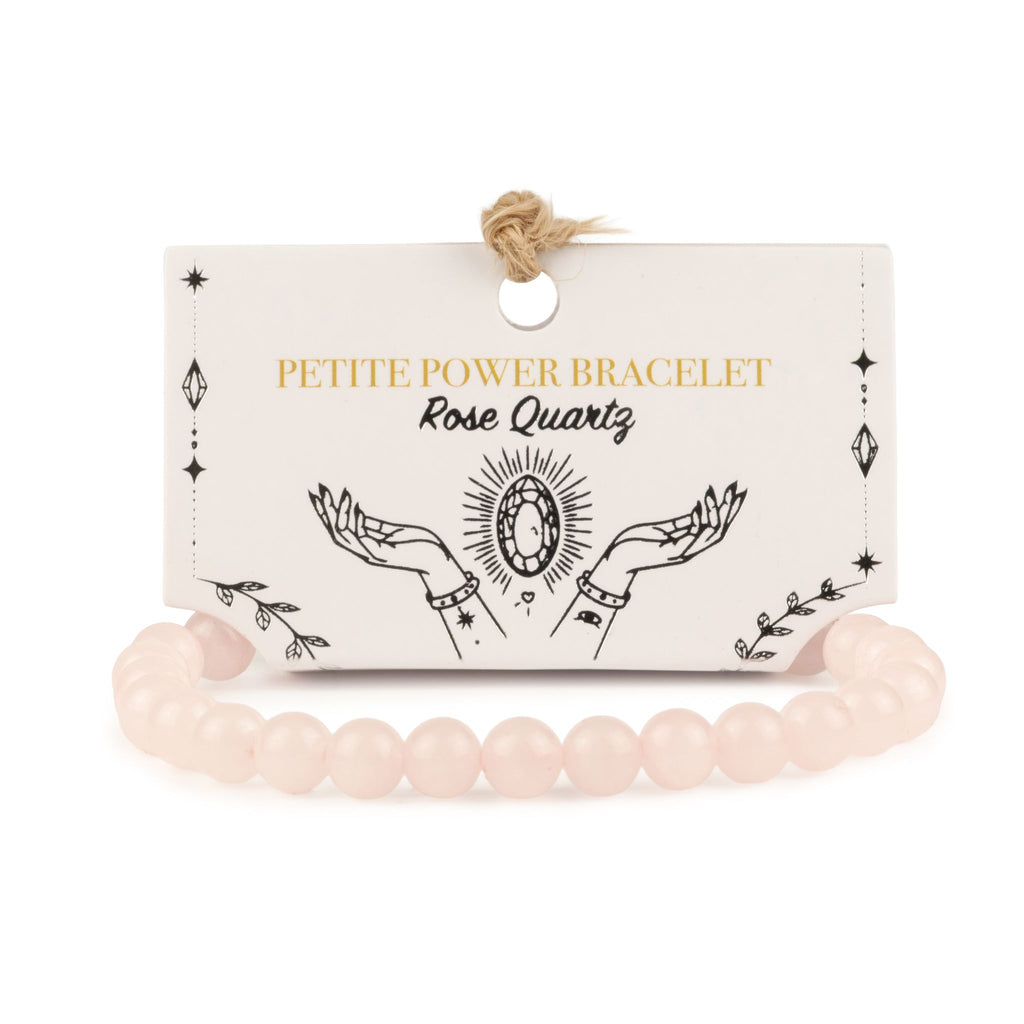 Rose Quartz Petite Power Bracelet – 17cm, 6mm Beads
