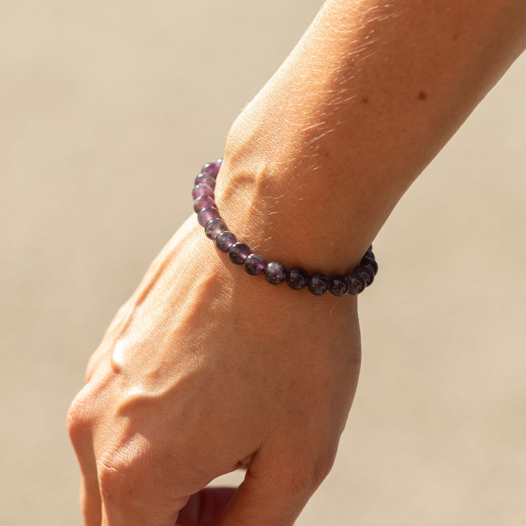 Amethyst Petite Power Bracelet – 17cm, 6mm Beads
