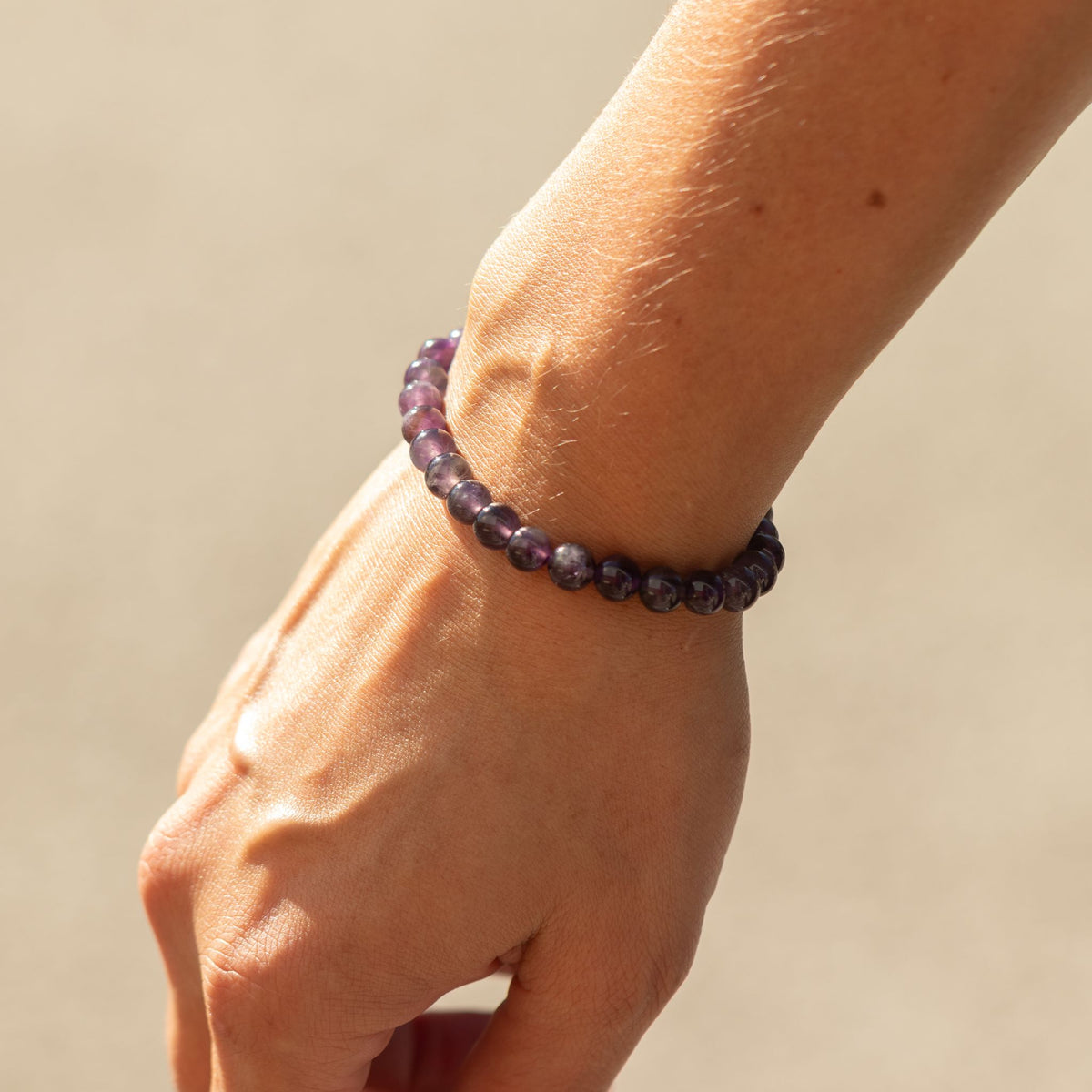 Amethyst Petite Power Bracelet – 17cm, 6mm Beads